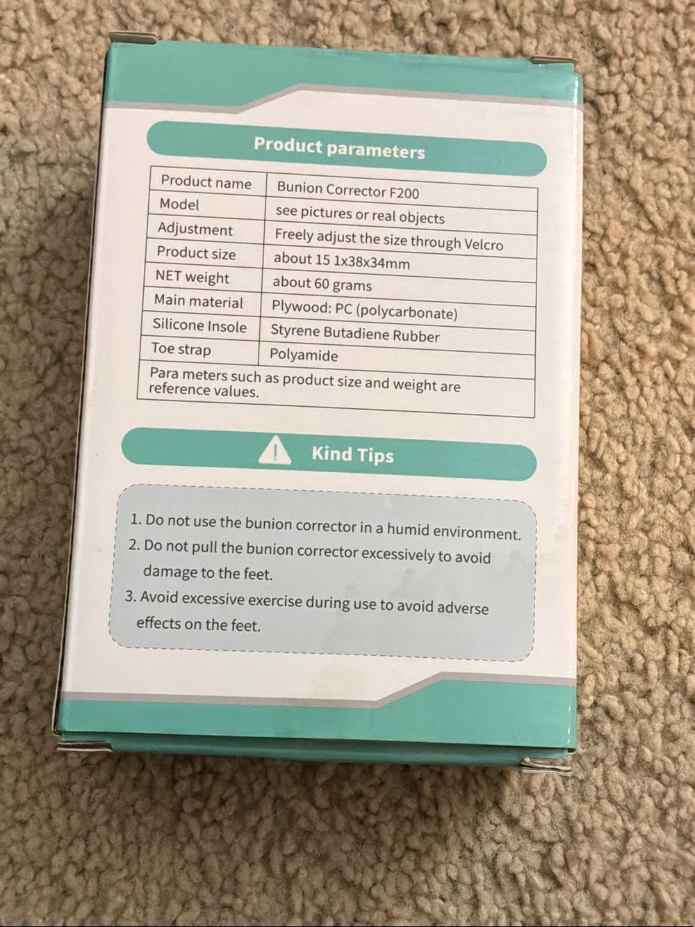 Bunion Corrector Brace - Teal & White - Picture 1 of 3